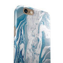 Mixtured Blue 57 Textured Marble iPhone 6/6s or 6/6s Plus 2-Piece Hybrid INK-Fuzed Case