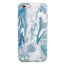 Mixtured Blue 57 Textured Marble iPhone 6/6s or 6/6s Plus 2-Piece Hybrid INK-Fuzed Case