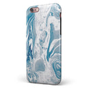 Mixtured Blue 57 Textured Marble iPhone 6/6s or 6/6s Plus 2-Piece Hybrid INK-Fuzed Case