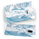 Mixtured Blue 57 Textured Marble - Premium Protective Decal Skin-Kit for the Apple Credit Card