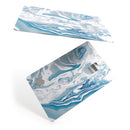 Mixtured Blue 57 Textured Marble - Premium Protective Decal Skin-Kit for the Apple Credit Card