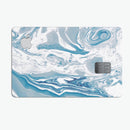 Mixtured Blue 57 Textured Marble - Premium Protective Decal Skin-Kit for the Apple Credit Card