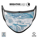 Mixtured Blue 57 Textured Marble - Made in USA Mouth Cover Unisex Anti-Dust Cotton Blend Reusable & Washable Face Mask with Adjustable Sizing for Adult or Child
