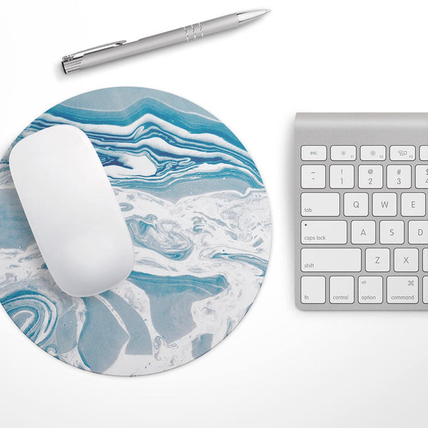 Mixtured Blue 57 Textured Marble// WaterProof Rubber Foam Backed Anti-Slip Mouse Pad for Home Work Office or Gaming Computer Desk