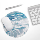 Mixtured Blue 57 Textured Marble// WaterProof Rubber Foam Backed Anti-Slip Mouse Pad for Home Work Office or Gaming Computer Desk