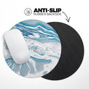 Mixtured Blue 57 Textured Marble// WaterProof Rubber Foam Backed Anti-Slip Mouse Pad for Home Work Office or Gaming Computer Desk