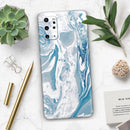 Mixtured Blue 57 Textured Marble - Skin-Kit for the Samsung Galaxy S-Series S20, S20 Plus, S20 Ultra , S10 & others (All Galaxy Devices Available)