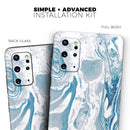 Mixtured Blue 57 Textured Marble - Skin-Kit for the Samsung Galaxy S-Series S20, S20 Plus, S20 Ultra , S10 & others (All Galaxy Devices Available)