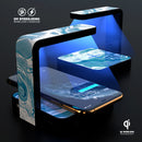Mixtured Blue 57 Textured Marble UV Germicidal Sanitizing Sterilizing Wireless Smart Phone Screen Cleaner + Charging Station