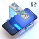 Mixtured Blue 57 Textured Marble UV Germicidal Sanitizing Sterilizing Wireless Smart Phone Screen Cleaner + Charging Station