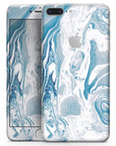 Mixtured Blue 57 Textured Marble - Skin-kit for the iPhone 8 or 8 Plus
