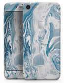 Mixtured Blue 57 Textured Marble - Skin-kit for the iPhone 8 or 8 Plus