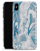 Mixtured Blue 57 Textured Marble - iPhone X Clipit Case