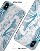 Mixtured Blue 57 Textured Marble - iPhone X Clipit Case