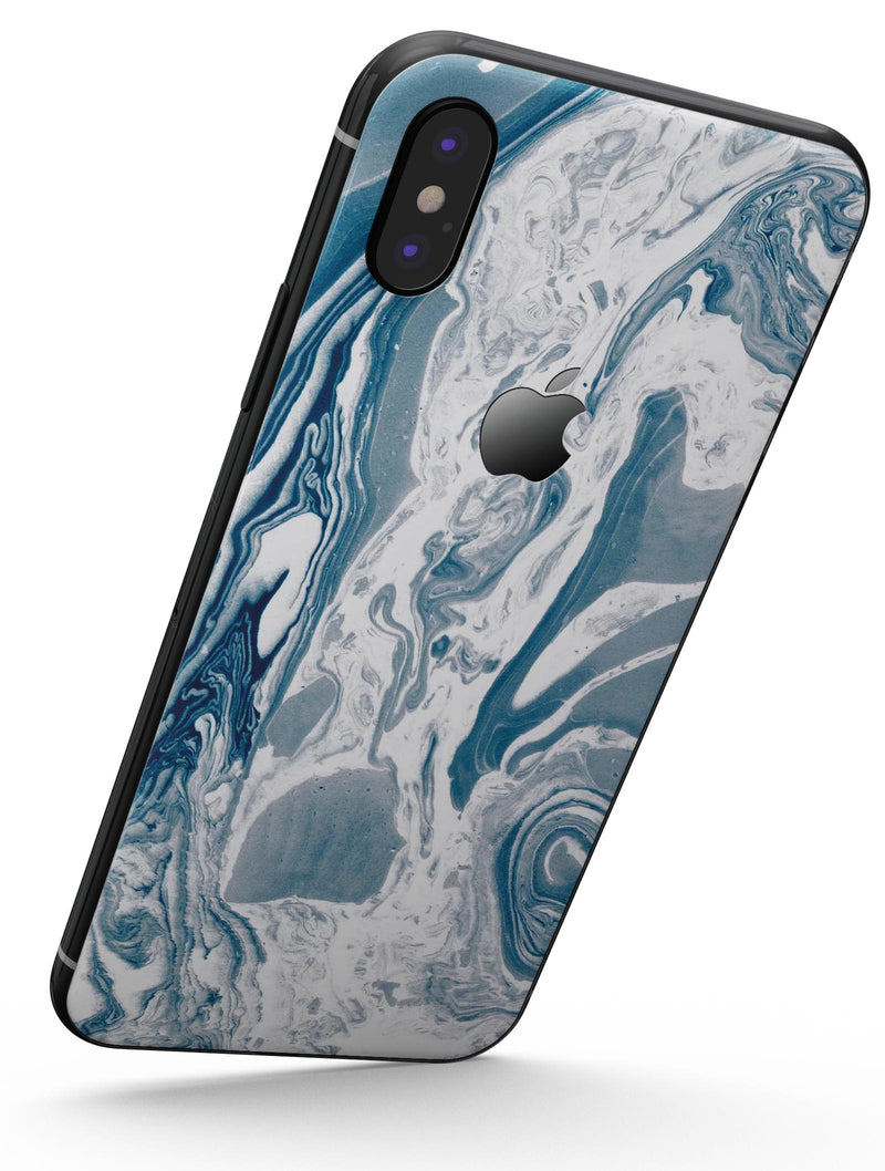 Mixtured Blue 57 Textured Marble - iPhone X Skin-Kit