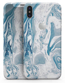Mixtured Blue 57 Textured Marble - iPhone X Skin-Kit