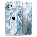 Mixtured Blue 57 Textured Marble - Vinyl Skin Wrap for iPhone 17 Pro Max, 17 Pro, 17 Air, 17, 16 & All Models — Soft Matte or Ultra Gloss