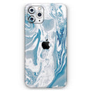 Mixtured Blue 57 Textured Marble - Vinyl Skin Wrap for iPhone 17 Pro Max, 17 Pro, 17 Air, 17, 16 & All Models — Soft Matte or Ultra Gloss