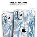 Mixtured Blue 57 Textured Marble - Vinyl Skin Wrap for iPhone 17 Pro Max, 17 Pro, 17 Air, 17, 16 & All Models — Soft Matte or Ultra Gloss
