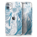 Mixtured Blue 57 Textured Marble - Vinyl Skin Wrap for iPhone 17 Pro Max, 17 Pro, 17 Air, 17, 16 & All Models — Soft Matte or Ultra Gloss