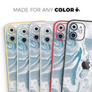 Mixtured Blue 57 Textured Marble - Vinyl Skin Wrap for iPhone 17 Pro Max, 17 Pro, 17 Air, 17, 16 & All Models — Soft Matte or Ultra Gloss