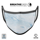Mixtured Blue 60 Textured Marble - Made in USA Mouth Cover Unisex Anti-Dust Cotton Blend Reusable & Washable Face Mask with Adjustable Sizing for Adult or Child