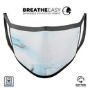 Mixtured Blue 99 Textured Marble - Made in USA Mouth Cover Unisex Anti-Dust Cotton Blend Reusable & Washable Face Mask with Adjustable Sizing for Adult or Child