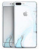 Mixtured Blue 99 Textured Marble - Skin-kit for the iPhone 8 or 8 Plus