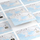 Mixtured Blue and Gray v3 Textured Marble - Premium Protective Decal Skin-Kit for the Apple Credit Card