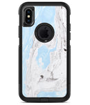 Mixtured Blue and Gray v3 Textured Marble - iPhone X OtterBox Case & Skin Kits