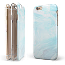 Mixtured Blue v9 Textured Marble iPhone 6/6s or 6/6s Plus 2-Piece Hybrid INK-Fuzed Case