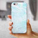Mixtured Blue v9 Textured Marble iPhone 6/6s or 6/6s Plus 2-Piece Hybrid INK-Fuzed Case