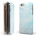 Mixtured Blue v9 Textured Marble iPhone 6/6s or 6/6s Plus 2-Piece Hybrid INK-Fuzed Case