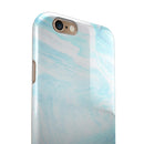 Mixtured Blue v9 Textured Marble iPhone 6/6s or 6/6s Plus 2-Piece Hybrid INK-Fuzed Case