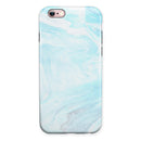 Mixtured Blue v9 Textured Marble iPhone 6/6s or 6/6s Plus 2-Piece Hybrid INK-Fuzed Case