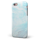 Mixtured Blue v9 Textured Marble iPhone 6/6s or 6/6s Plus 2-Piece Hybrid INK-Fuzed Case