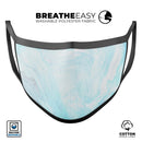 Mixtured Blue v9 Textured Marble - Made in USA Mouth Cover Unisex Anti-Dust Cotton Blend Reusable & Washable Face Mask with Adjustable Sizing for Adult or Child