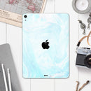 Mixtured Blue v9 Textured Marble - Full Body Skin Decal for the Apple iPad Pro 12.9", 11", 10.5", 9.7", Air or Mini (All Models Available)
