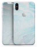 Mixtured Blue v9 Textured Marble - iPhone X Skin-Kit