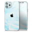 Mixtured Blue v9 Textured Marble - Vinyl Skin Wrap for iPhone 17 Pro Max, 17 Pro, 17 Air, 17, 16 & All Models — Soft Matte or Ultra Gloss