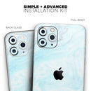 Mixtured Blue v9 Textured Marble - Vinyl Skin Wrap for iPhone 17 Pro Max, 17 Pro, 17 Air, 17, 16 & All Models — Soft Matte or Ultra Gloss