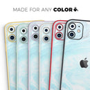 Mixtured Blue v9 Textured Marble - Vinyl Skin Wrap for iPhone 17 Pro Max, 17 Pro, 17 Air, 17, 16 & All Models — Soft Matte or Ultra Gloss
