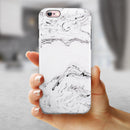 Mixtured Gray 22 Textured Marble iPhone 6/6s or 6/6s Plus 2-Piece Hybrid INK-Fuzed Case