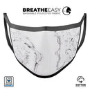 Mixtured Gray 22 Textured Marble - Made in USA Mouth Cover Unisex Anti-Dust Cotton Blend Reusable & Washable Face Mask with Adjustable Sizing for Adult or Child