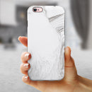 Mixtured Gray 523 Textured Marble iPhone 6/6s or 6/6s Plus 2-Piece Hybrid INK-Fuzed Case