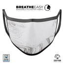 Mixtured Gray 523 Textured Marble - Made in USA Mouth Cover Unisex Anti-Dust Cotton Blend Reusable & Washable Face Mask with Adjustable Sizing for Adult or Child