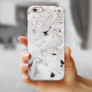 Mixtured Gray Textured Marble iPhone 6/6s or 6/6s Plus 2-Piece Hybrid INK-Fuzed Case