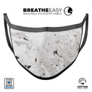 Mixtured Gray Textured Marble - Made in USA Mouth Cover Unisex Anti-Dust Cotton Blend Reusable & Washable Face Mask with Adjustable Sizing for Adult or Child