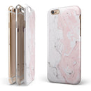 Mixtured Gray and Pink v10 Textured Marble iPhone 6/6s or 6/6s Plus 2-Piece Hybrid INK-Fuzed Case
