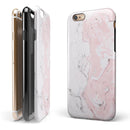 Mixtured Gray and Pink v10 Textured Marble iPhone 6/6s or 6/6s Plus 2-Piece Hybrid INK-Fuzed Case